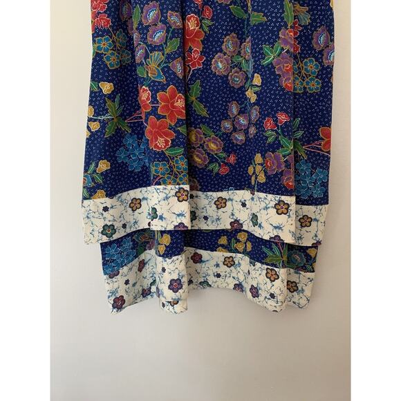 NWT Warm Margaritaville Floral Print Tiered Smock Boho Silk Dress Small - Picture 6 of 12
